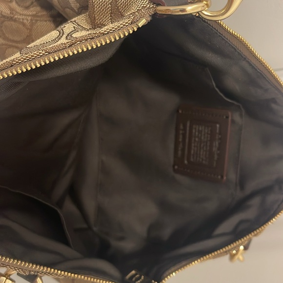 Authentic COACH Signature 2Way Shoulder Tote Bag Canvas Leather Brown - Picture 4 of 4